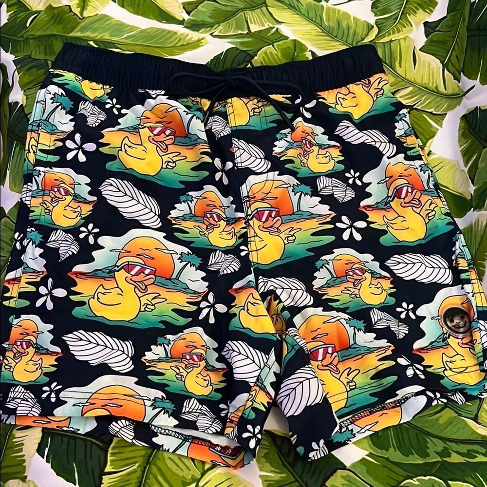 Neff Men's Swim Board Shorts - Duck Print Size Large